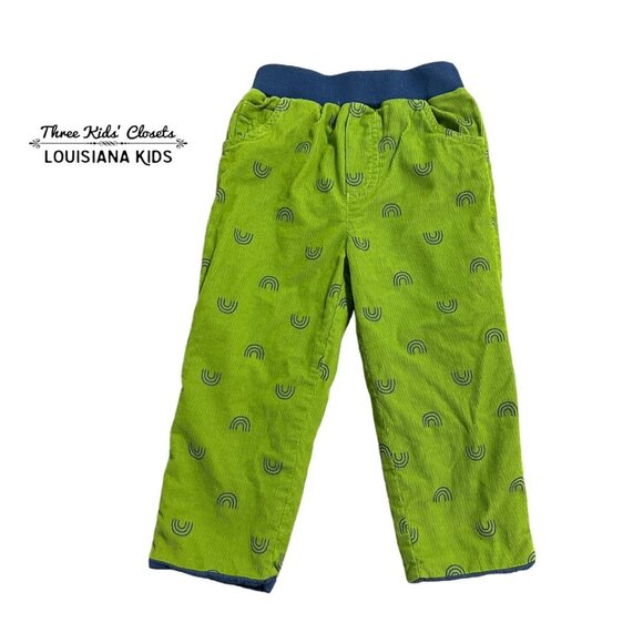 Kite Other - Kite 3Y Kiwi Green & Blue Corduroy Rainbow Lined Pants